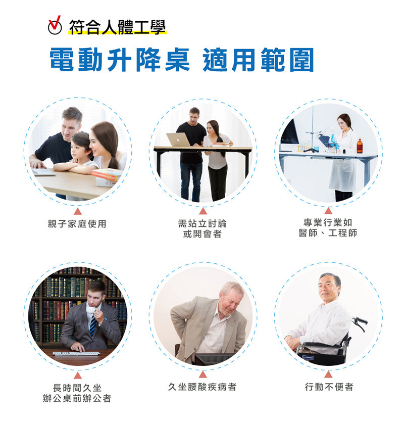 FUNTE Prime系列三節式電動升降桌（桌板深度60公分）